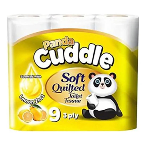 Panda Toilet Roll 3 Ply 9x5 Pack Yellow