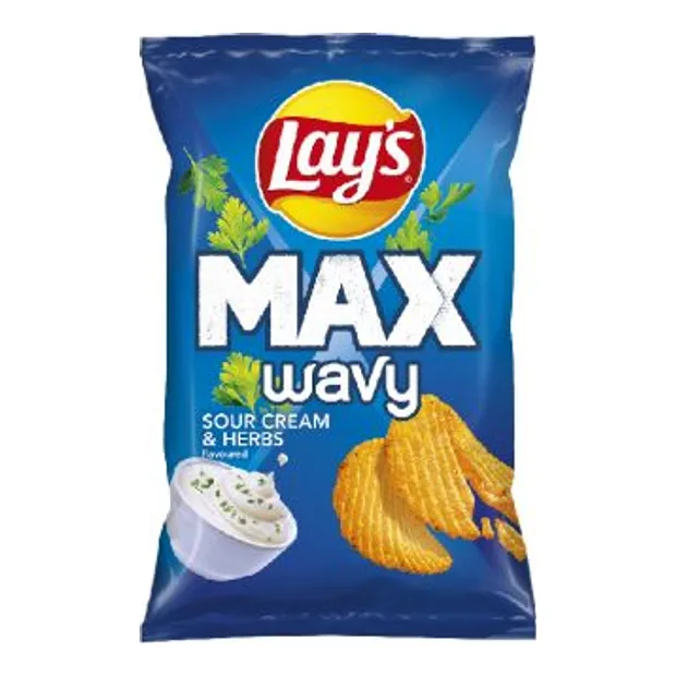 Lays Chipsy Max Wavy Sour Cream And Herbs